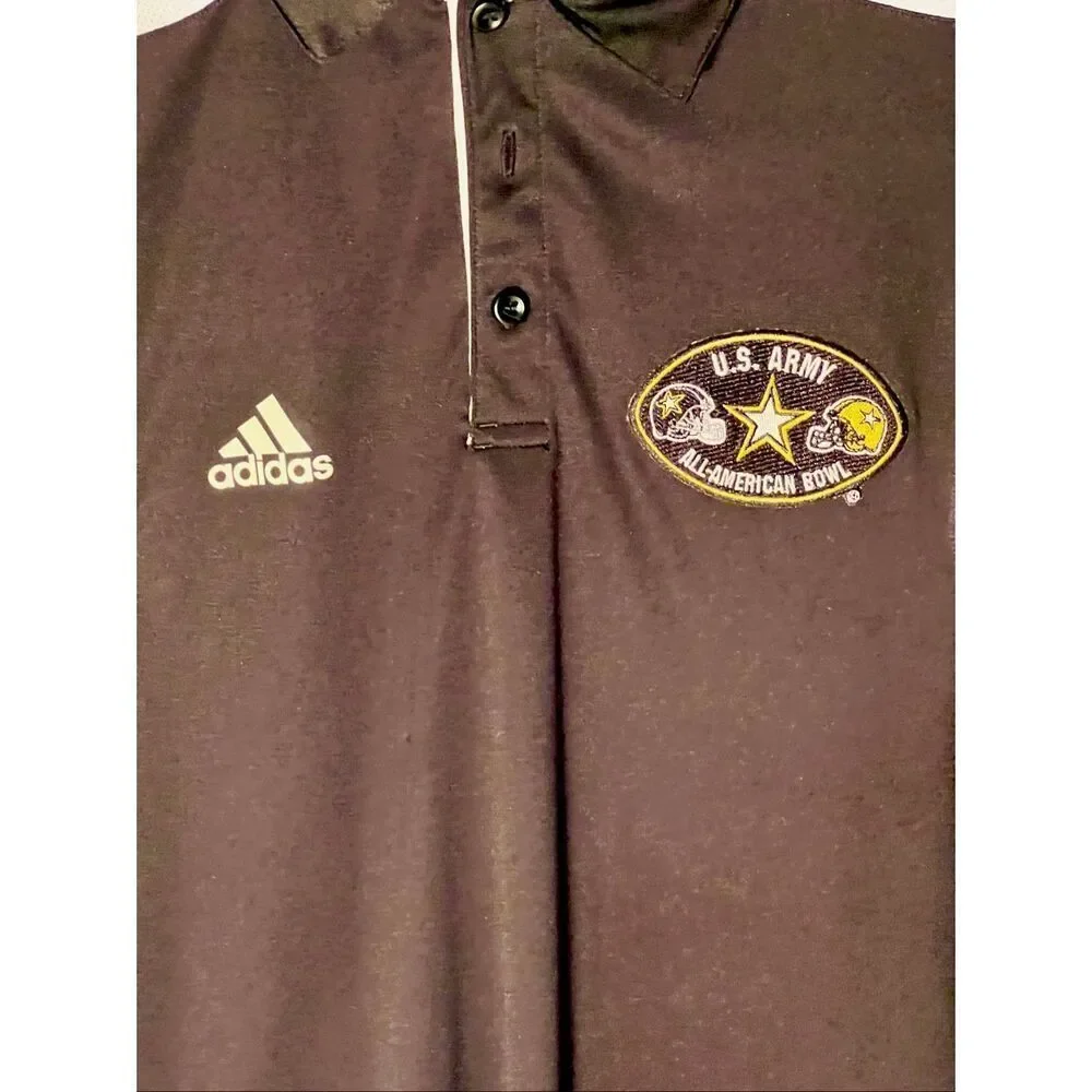Adidas Scorch Army All American Bowl Polo Shirt Mens Large Black & White EUC